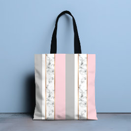 Elegant Vit marble Grått Rosa Tygkasse