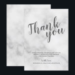 Elegant vit marmor Bröllop tack Inbjudningar<br><div class="desc">Elegant vit marmor Bröllop tack Kort

med titel i grå modern script font med text i grå modern sans serif font på vit marmor bakgrund.</div>