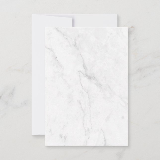 Elegant vit marmor hemdekor tack kort (Framsida)