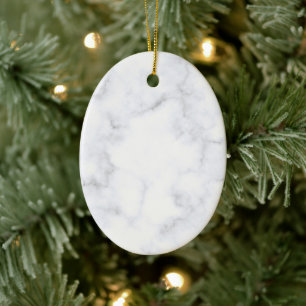 Elegant vit marmor modern julgransprydnad keramik