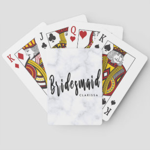 Elegant, vit marmor och svart tegelsten casinokort