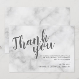Elegant vit marmor-vitthaljka för bröllop tack inbjudningar