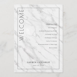 Elegant vit marmorceremoni-program program