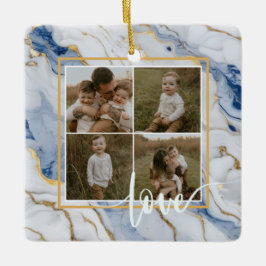 Elegant, vit marmorgranit från guld mönster julgransprydnad keramik