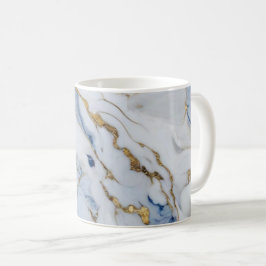 Elegant, vit marmorgranit från guld mönster kaffemugg