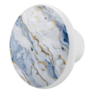 Elegant, vit marmorgranit från guld mönster knopp