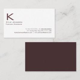 Elegant Vit minimal monogramPersonlig Visitkort
