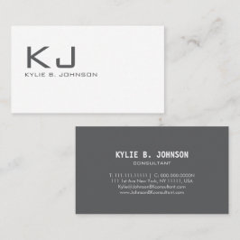 Elegant Vit minimal monogramPersonlig Visitkort