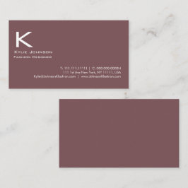 Elegant Vit minimal monogramPersonlig Visitkort