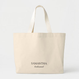 Elegant vit minimalist bröllop brudtärna manus jumbo tygkasse