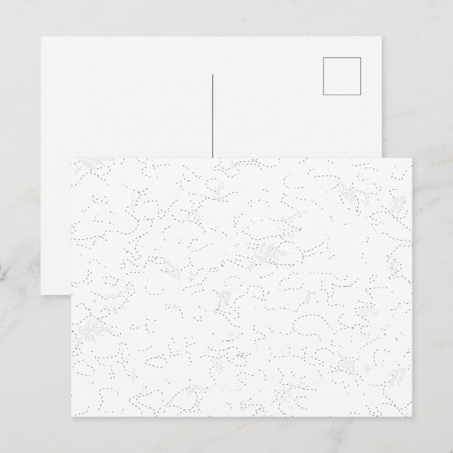 Elegant vit minimalist textur mönster helg vykort (Fram/baksida)