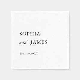Elegant Vit minimalistisk Bröllop Pappersservett
