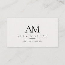 Elegant Vit Monogram Minimalistisk Professionell F