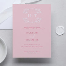 Elegant vit monogram Rosa Calligraphy Bröllop