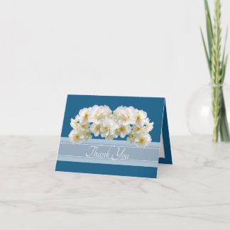 Elegant vit narcissbukett blomster tack kort