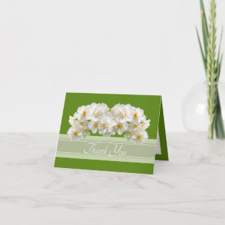 Elegant vit narcissbukett blomster tack kort