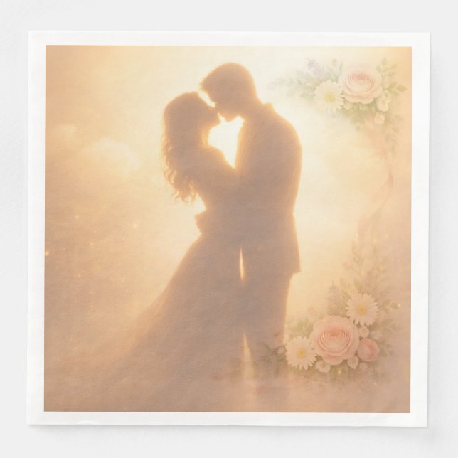 Elegant vit näsduk  pappersservett (Framsida)