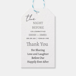 Elegant Vit natten före Bröllop Tack Presentetikett