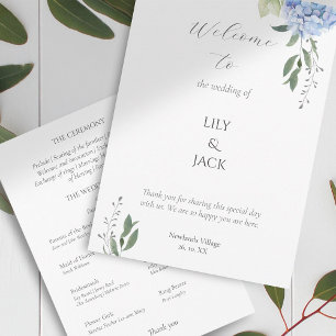 Elegant Vit och blå Hydrangea Program