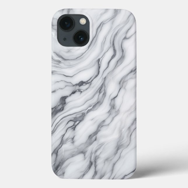 Elegant vit och grå marmorfodral för telefon - Mod (Baksida)