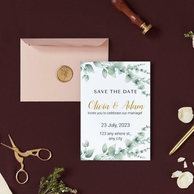 Elegant Vit och Grönt Blommigt Vattenfärgsfärg Spa Inbjudningar (Skapare uppladdad)
