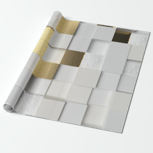 Elegant vit och guld för konst för kubvägg 3D Presentpapper