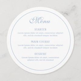 Elegant Vit och ljusblå runda Meny