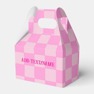 Elegant Vit och Pastel Rosa Checkerboard Presentaskar