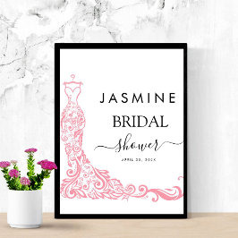 Elegant Vit och rosa Möhippa Poster