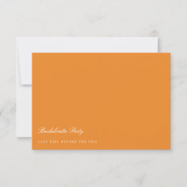 Elegant Vit & Orange Bachelorette-partikort Inbjudningar