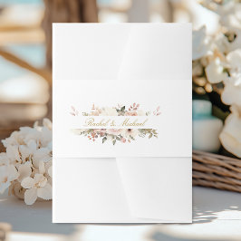 Elegant, vit, pastelliserad, blombukett band för inbjudningskort
