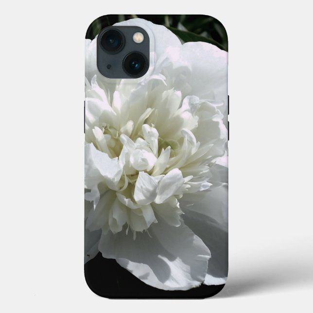Elegant vit peony-blommigt, vit blomma (Baksida)