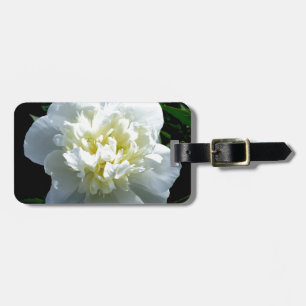 Elegant vit peony-blommigt, vit blomma bagagebricka
