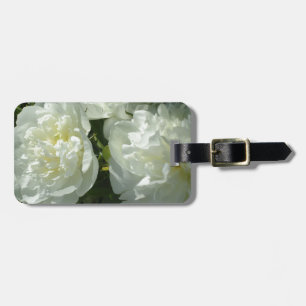 Elegant vit peony-blommigt, vit blomma bagagebricka