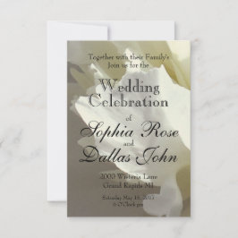 Elegant vit peony-blommigt, vit blomma inbjudningar