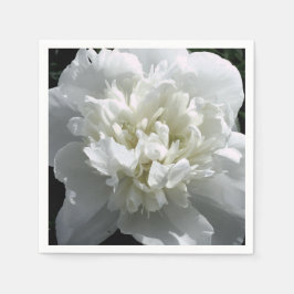 Elegant vit peony-blommigt, vit blomma pappersservett