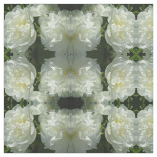 Elegant vit peony-blommigt, vit blomma tyg