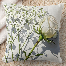 Elegant vit ros Babysand Kudde
