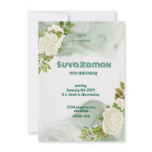 Elegant vit ros Blommig 19-årsdag
