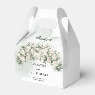 Elegant Vit ros Blommigt Garden greenery bröllop Presentaskar