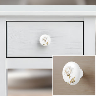 Elegant vit ros fransk land knopp