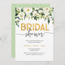 Elegant Vit ros Inbjudningskort för möhippan