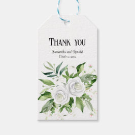 Elegant Vit ros och babyns utandning Bröllop Presentetikett