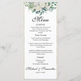 Elegant Vit ros och Lilies Bröllop Meny
