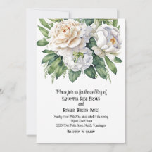Elegant Vit ros och Peonies Bröllop