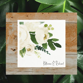 Elegant Vit ros Personlig Cocktail Pappersservett