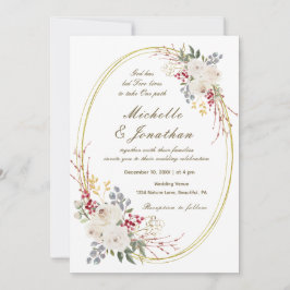 Elegant, Vit ros Ram, Christian Bröllop Inbjudningar