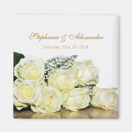 Elegant Vit ros Wedding Favor Magnet