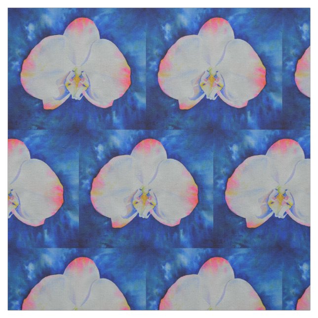 Elegant vit rosa vattenfärgsfärgsfärgorkidfärgning tyg (Provkarta)