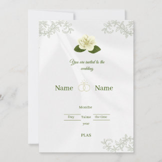 Elegant vit rosblommig bröllopsinbjudan inbjudningar